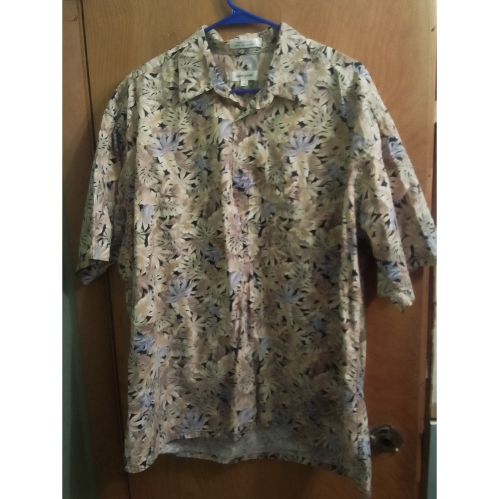 Mens Vintage 1990's Pierre Cardin XL Hawaiian‎ Shirt Tropical Aloha Button front